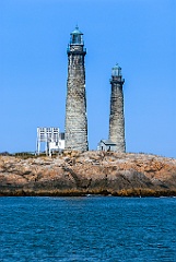 Towers of Thacher Island Twin Lights in Massachusetts